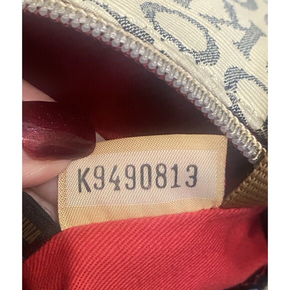 Dooney & Bourke Signature Jacquard Satchel Cream Leather Trim Shoulder Bag Y2K - Picture 6 of 16